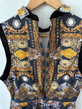 MAURIE & EVE - TIGER PINT PEPLUM TOP - BLACK / GOLD - 10-Shirts-UPTOWN VINTAGE-UPTOWN LOCAL
