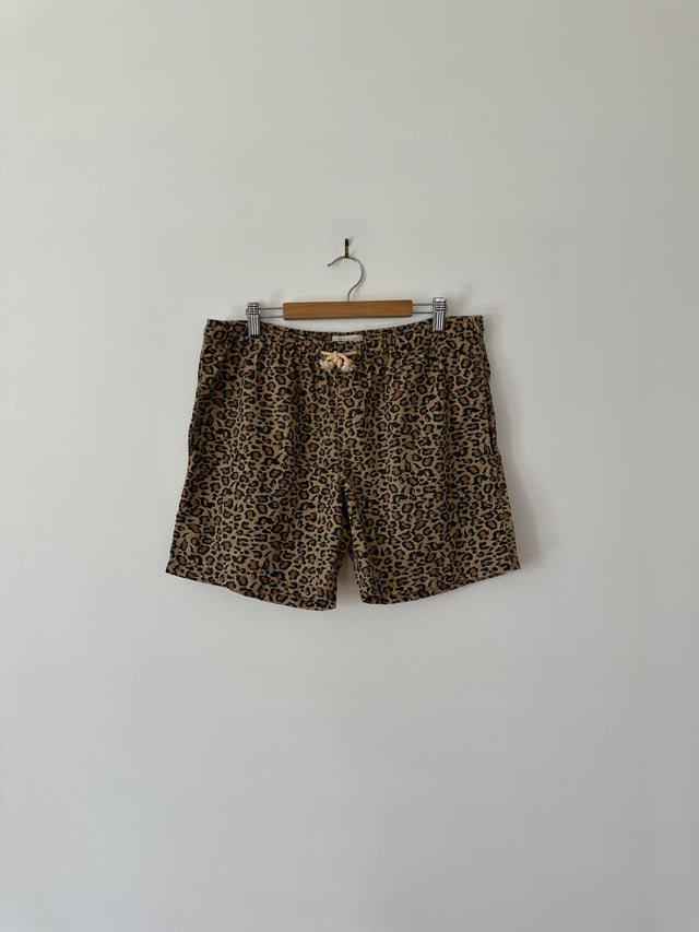 VANISHING ELEPHANT - LEOPARD PRINT SWIM SHORTS - 30-Shorts-UPTOWN VINTAGE-UPTOWN LOCAL