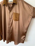 BLANCA - OVERSIZED SHIRT - CHOCOLATE - ONE SIZE-Shirts-UPTOWN VINTAGE-UPTOWN LOCAL