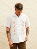 MR SIMPLE - Cuban S/S Shirt - Garden State White Flowers-Shirts-Mr. Simple-S-UPTOWN LOCAL