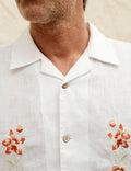 MR SIMPLE - Cuban S/S Shirt - Garden State White Flowers-Shirts-Mr. Simple-S-UPTOWN LOCAL
