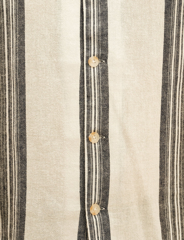 MR SIMPLE - Cuban S/S Shirt - Sun Lounge White Navy Stripe-Shirts-Mr. Simple-S-UPTOWN LOCAL