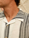 MR SIMPLE - Cuban S/S Shirt - Sun Lounge White Navy Stripe-Shirts-Mr. Simple-S-UPTOWN LOCAL