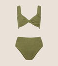 HUNZA G - Jamie Bikini Metallic Moss-Swimwear-Hunza G-UPTOWN LOCAL