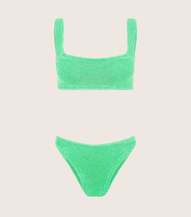 HUNZA G - Xandra Bikini Crinkle - Lime-Swimwear-Hunza G-UPTOWN LOCAL