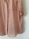 BLANCA - SEMI SHEER S/S SHIRT - ONE SIZE - SOFT PINK-Shirts-UPTOWN VINTAGE-UPTOWN LOCAL