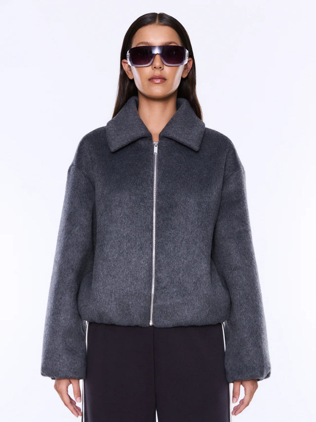 ENA PELLY - Maeve Wool Blend Bomber - Grey