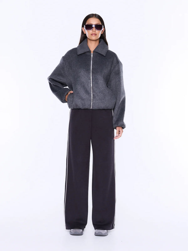 ENA PELLY - Maeve Wool Blend Bomber - Grey-Jackets-ENA PELLY-6-UPTOWN LOCAL