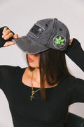 SOMETHING VERY SPECIAL - Charcoal Mr Happy Herb Distressed Dad Cap-Caps-Something Very Special-UPTOWN LOCAL