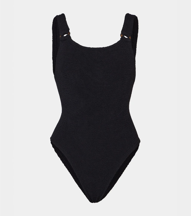 HUNZA G - Domino Swim Crinkle - Black-Swimwear-Hunza G-UPTOWN LOCAL