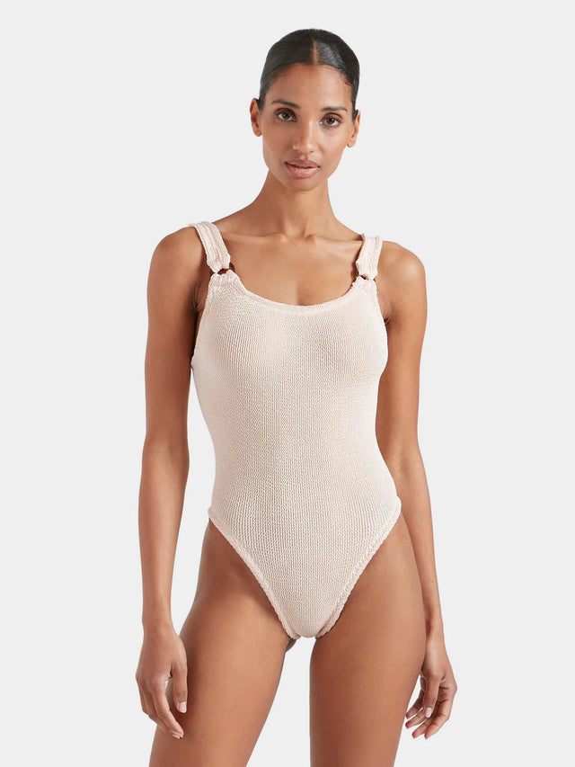 HUNZA G - Domino Swim Crinkle - Blush-Swimwear-Hunza G-UPTOWN LOCAL