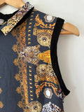 MAURIE & EVE - TIGER PINT PEPLUM TOP - BLACK / GOLD - 10-Shirts-UPTOWN VINTAGE-UPTOWN LOCAL