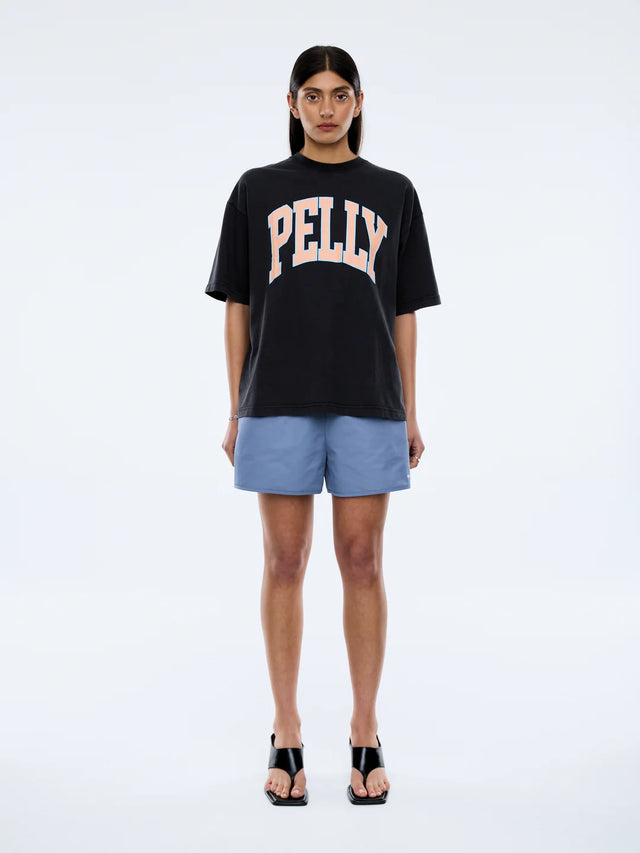 ENA PELLY - Peach Pelly Collegiate Tee - Vintage Black-T-Shirts-ENA PELLY-6/XS-UPTOWN LOCAL