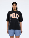 ENA PELLY - Peach Pelly Collegiate Tee - Vintage Black-T-Shirts-ENA PELLY-6/XS-UPTOWN LOCAL