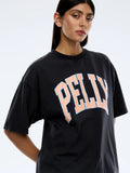ENA PELLY - Peach Pelly Collegiate Tee - Vintage Black-T-Shirts-ENA PELLY-6/XS-UPTOWN LOCAL