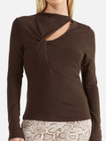 ENA PELLY - Angel Twist Top - Mocha-Shirts & Tops-ENA PELLY-6-UPTOWN LOCAL