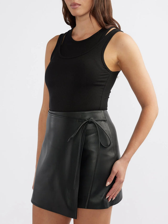 ENA PELLY - Melissa Leather Skirt Black-Shorts-ENA PELLY-6-UPTOWN LOCAL