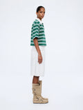ENA PELLY - Violet Short Sleeve Polo - Sage Stripe-T-Shirts-ENA PELLY-6/XS-UPTOWN LOCAL