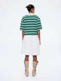 ENA PELLY - Violet Short Sleeve Polo - Sage Stripe-T-Shirts-ENA PELLY-6/XS-UPTOWN LOCAL