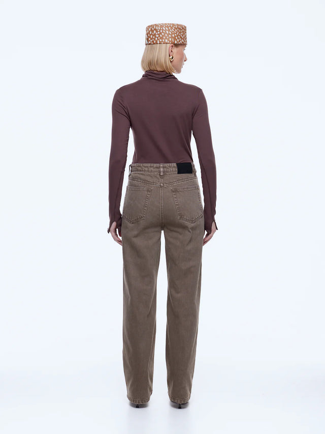 ENA PELLY - Letti Straight Leg Jean - Mushroom