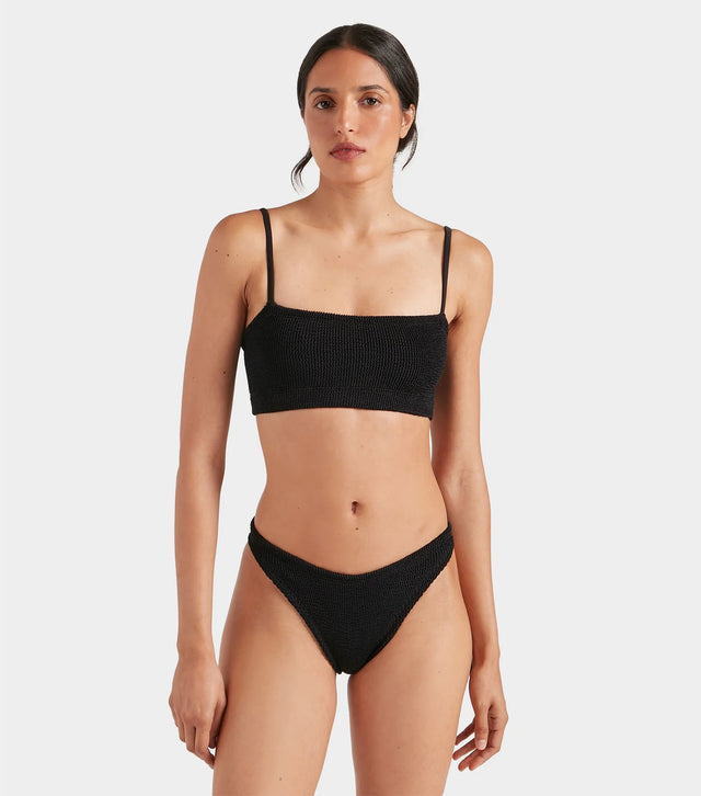 HUNZA G - Gigi Bikini Crinkle - Black-Swimwear-Hunza G-UPTOWN LOCAL