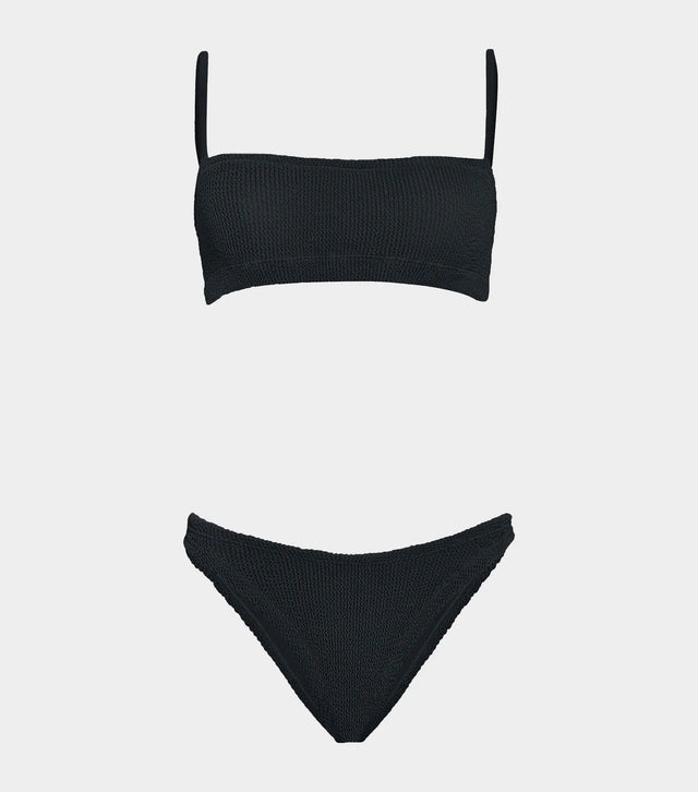 HUNZA G - Gigi Bikini Crinkle - Black-Swimwear-Hunza G-UPTOWN LOCAL