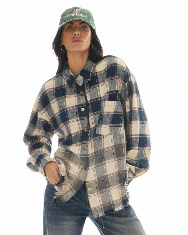 THE TALES - Cutaway Bleached Flannel Shirt