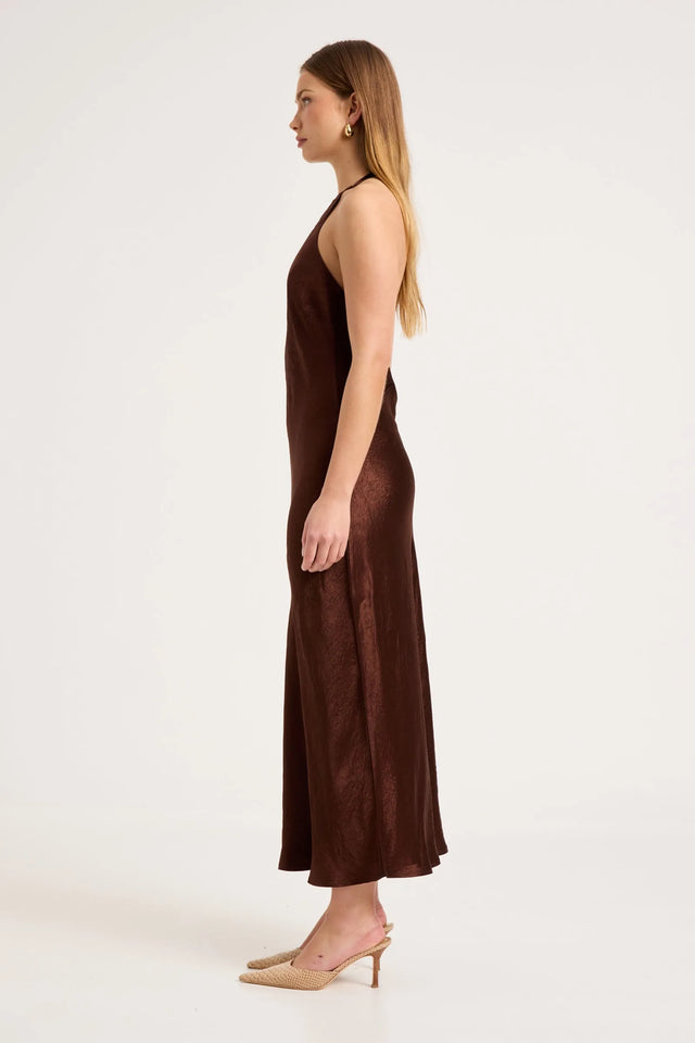 ROLLAS - Muse Halter Dress - Espresso