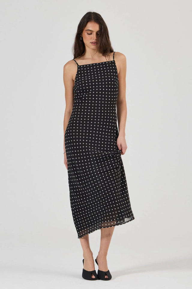 ROLLAS - Sloane Dress Polka Dot - Black / White