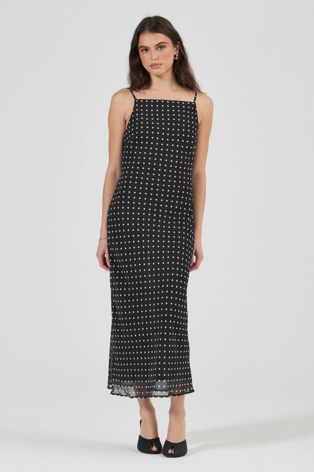 ROLLAS - Sloane Dress Polka Dot - Black / White