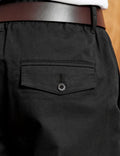 MR. SIMPLE - Chad Elastic Waist Relaxed Pant - Black-Pants-Mr. Simple-S-UPTOWN LOCAL