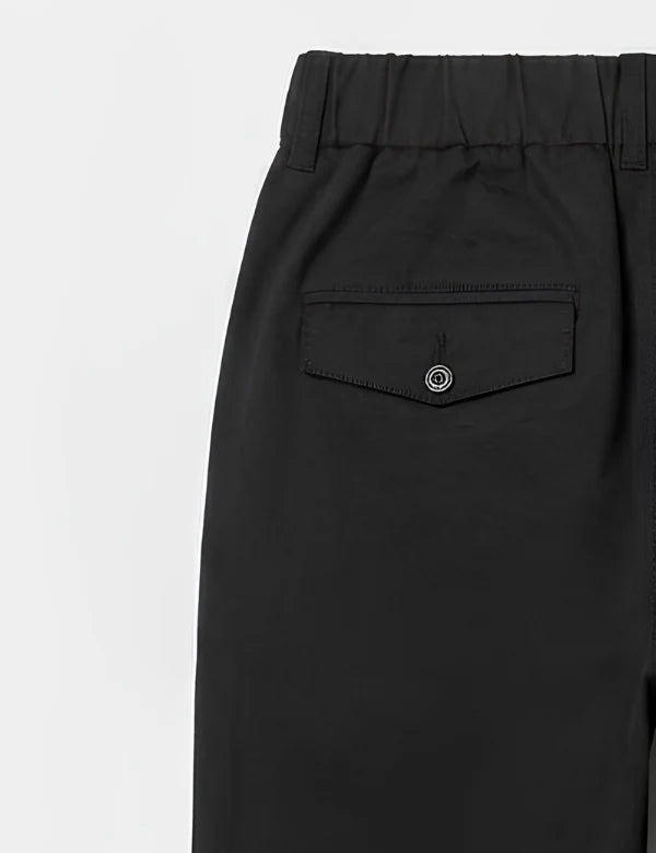 MR. SIMPLE - Chad Elastic Waist Relaxed Pant - Black-Pants-Mr. Simple-S-UPTOWN LOCAL