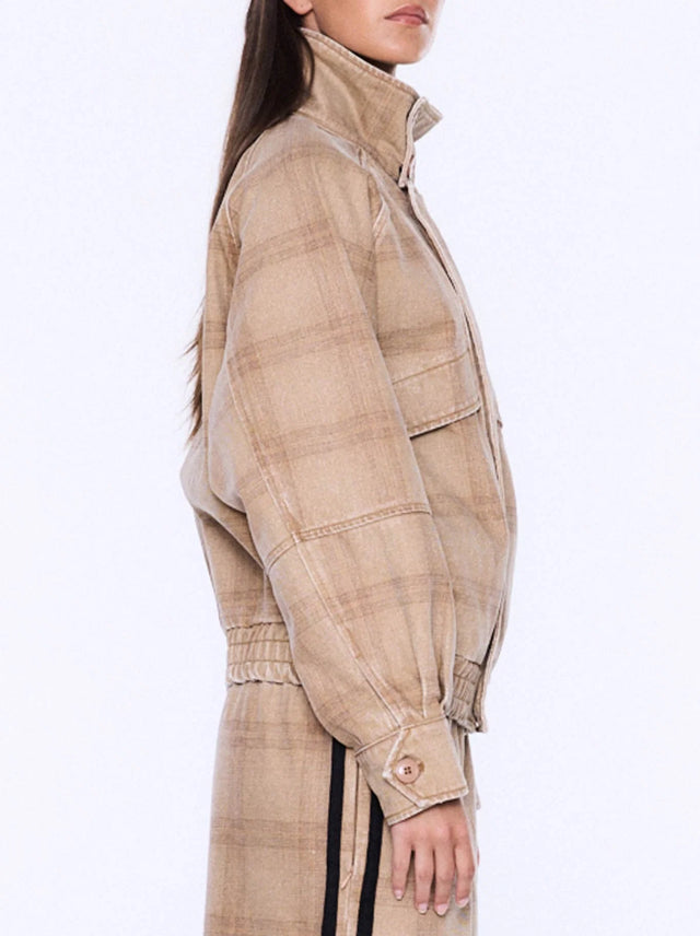 ENA PELLY - Zuri Jacket - Beige Check-Jackets-ENA PELLY-6-UPTOWN LOCAL