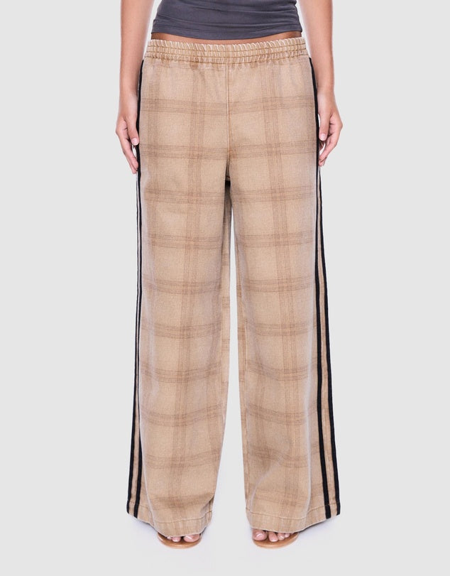 ENA PELLY - Myla Wide Leg Pant - Beige Check-Pants-ENA PELLY-6-UPTOWN LOCAL