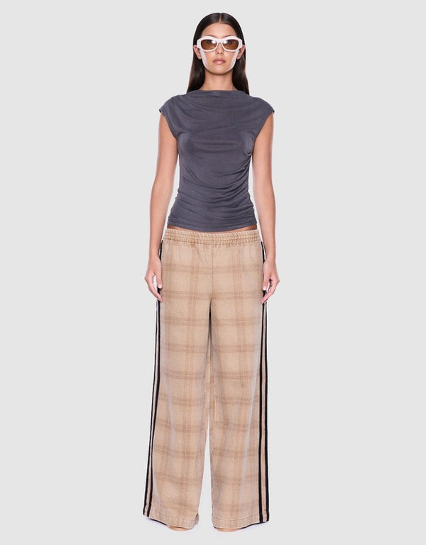 ENA PELLY - Myla Wide Leg Pant - Beige Check-Pants-ENA PELLY-6-UPTOWN LOCAL