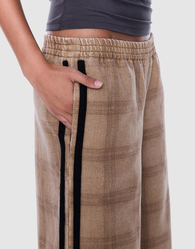 ENA PELLY - Myla Wide Leg Pant - Beige Check-Pants-ENA PELLY-6-UPTOWN LOCAL