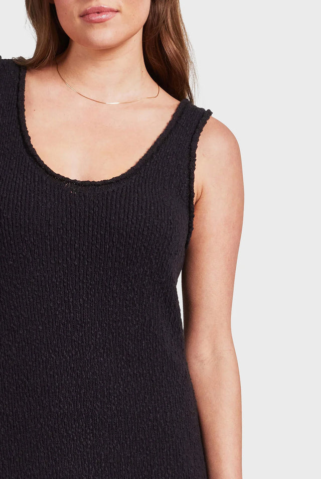 ACADEMY BRAND - Daisy Boucle Knit Dress - Black-Dresses-Academy Brand-XS-UPTOWN LOCAL