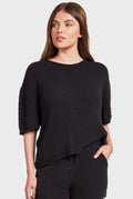 ACADEMY BRAND - Daisy Boucle Knit Tee - Black-Tops-Academy Brand-XS-UPTOWN LOCAL