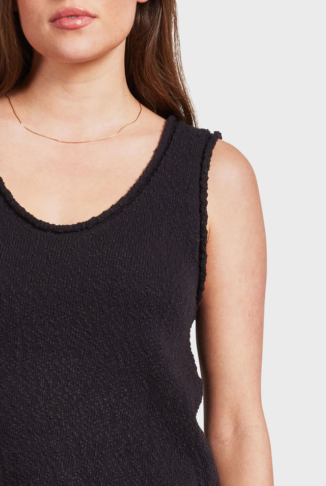 ACADEMY BRAND - Daisy Boucle Knit Top - Black-Tops-Academy Brand-XS-UPTOWN LOCAL