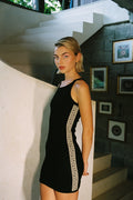 SOMETHING VERY SPECIAL - Geo Fitted Mini - Black-Dresses-Something Very Special-XS-UPTOWN LOCAL