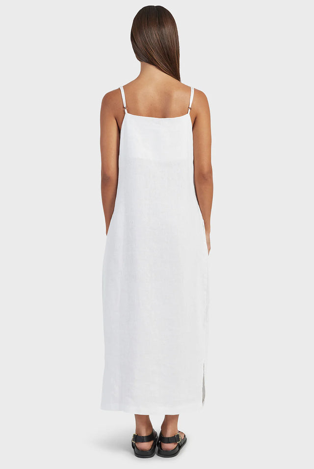 ACADEMY BRAND - Essential Linen Slip Dress - White-Dresses-Academy Brand Womens-XS-UPTOWN LOCAL