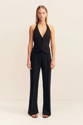 SHONA JOY - Irena Pintuck Straight Leg Pant - Black-Pants-Shona Joy-6-UPTOWN LOCAL