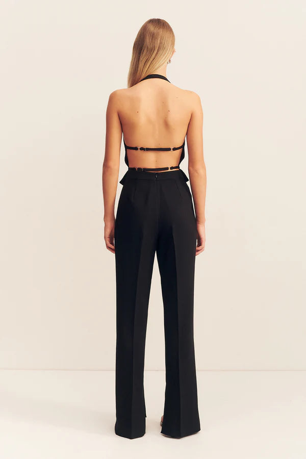 SHONA JOY - Irena Pintuck Straight Leg Pant - Black-Pants-Shona Joy-6-UPTOWN LOCAL