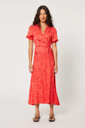 ROLLAS - Verona Jacquard Dress Cherry-Dresses-Rolla's-6/XS-UPTOWN LOCAL