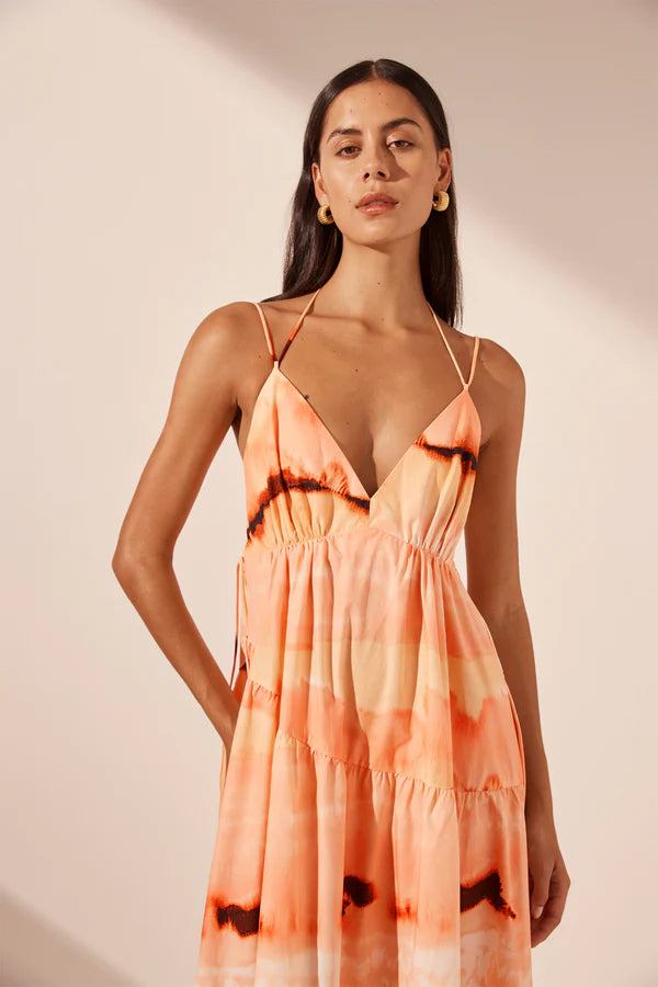 SHONA JOY - Larissa Tiered Maxi Dress - Peach Multi-Dresses-Shona Joy-6-UPTOWN LOCAL