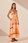 SHONA JOY - Larissa Tiered Maxi Dress - Peach Multi-Dresses-Shona Joy-6-UPTOWN LOCAL