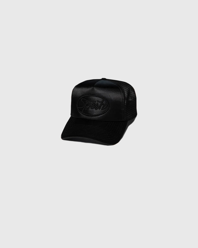 SOMETHING VERY SPECIAL - Spesh Satin Trucker Black-Hats-Something Very Special-UPTOWN LOCAL