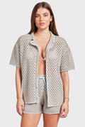 Academy Brand - Farrah Crochet Shirt - Seasponge-Shirts & Tops-Academy Brand-XS-UPTOWN LOCAL