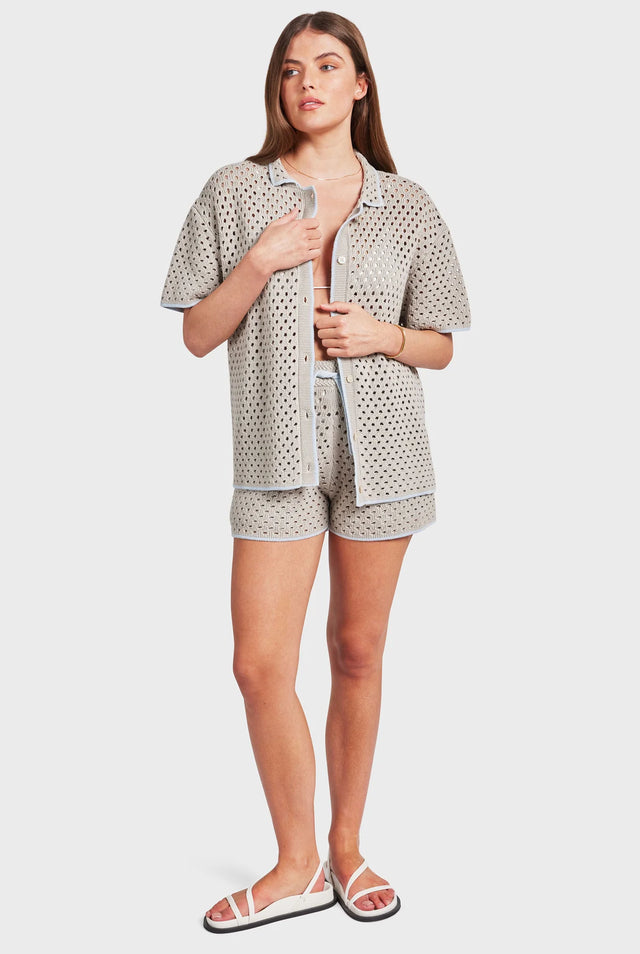 Academy Brand - Farrah Crochet Shirt - Seasponge-Shirts & Tops-Academy Brand-XS-UPTOWN LOCAL