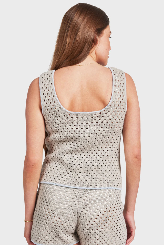 Academy Brand - Farrah Crochet Tank - Seasponge-Shirts & Tops-Academy Brand-XS-UPTOWN LOCAL